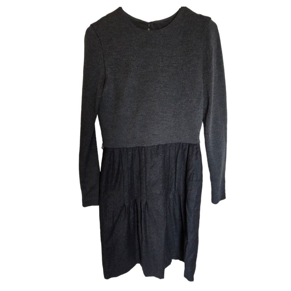 Oscar de la Renta Crew Neck Midi Length Dress cashmere wool size 6 small
